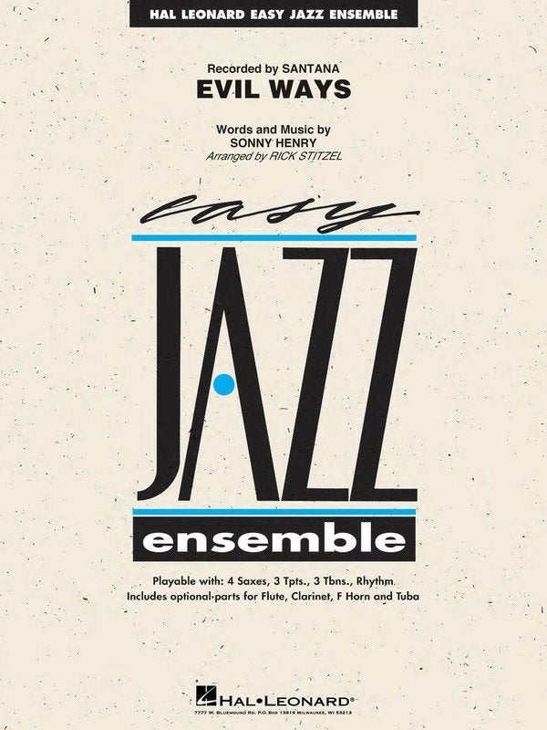 Evil Ways — Jazz Ensemble Grade 2 Score & Parts (Hal Leonard Easy Jazz Ensemble Series)