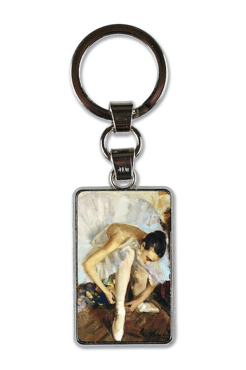 Ballet Keyring Ballerina Tying Shoes 3 x 4.5cm