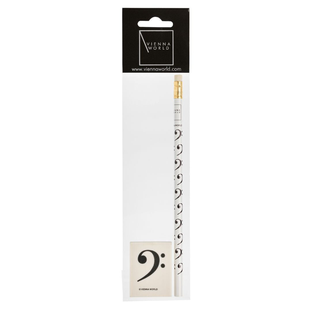 Bass Clef Stationery Set with Eraser and Pencil