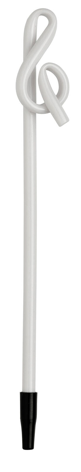 Treble Clef Shaped Ballpoint Pen - White, Black Ink