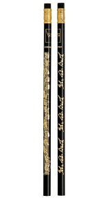 Bach Manuscript Pencil Black Gold Print Eraser