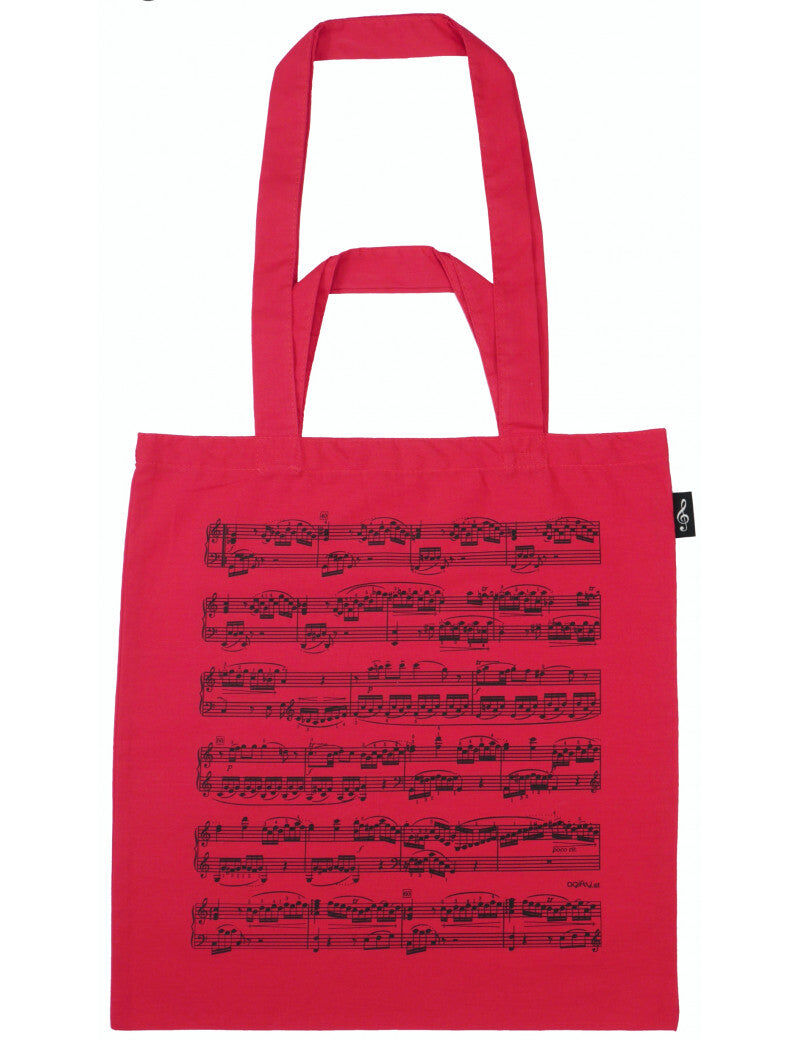 Red and Black Manuscript Tote or Music Bag with Long and Short Handles, Lightweight, 37.40 cm