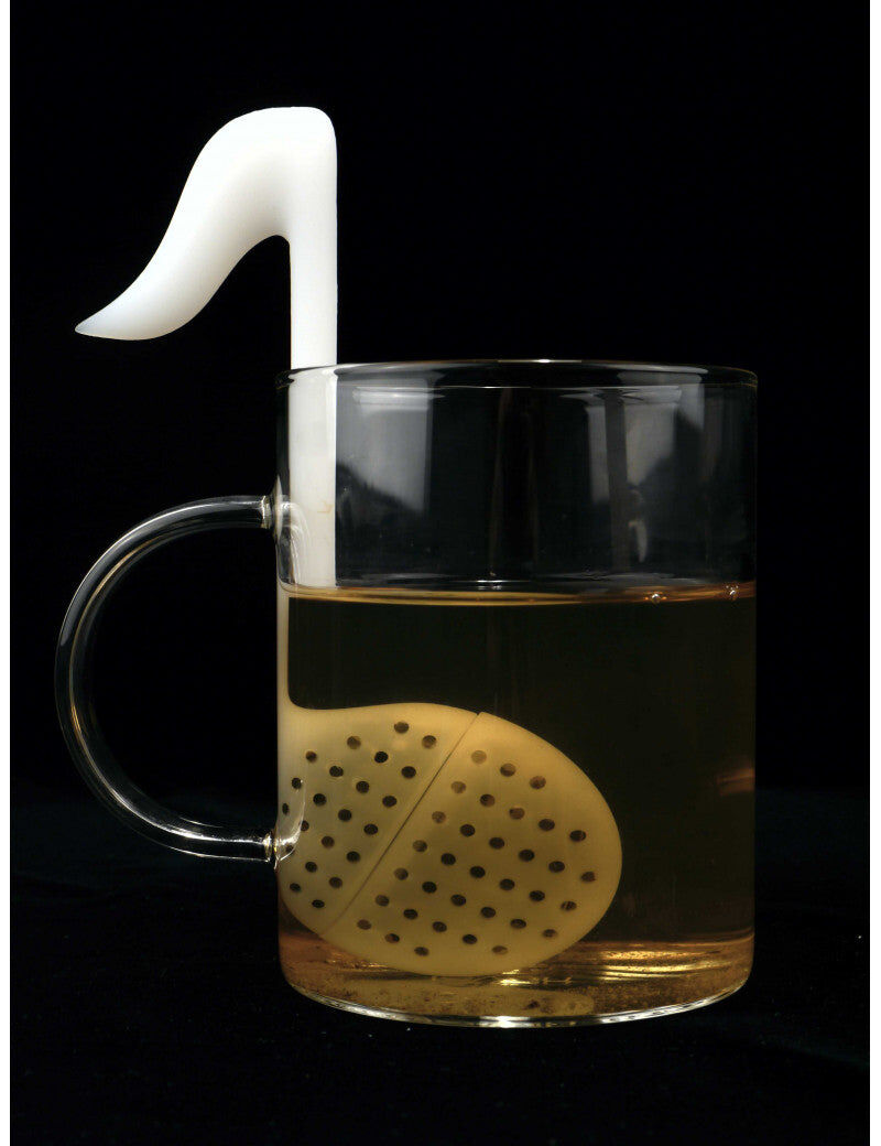 White Quaver-Shaped Tea Strainer — view 3