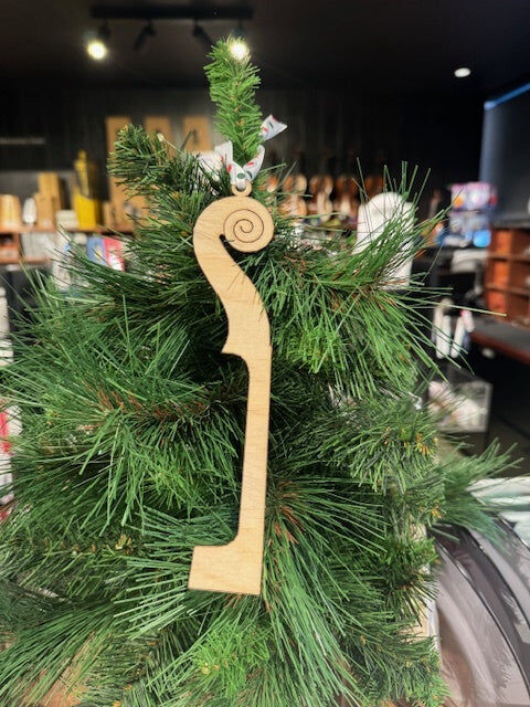 Wooden Violin Scroll Shape Christmas Decoration - 12cm