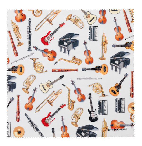 Glasses Cleaning Cloth White 18.5x18.5cm with Instruments