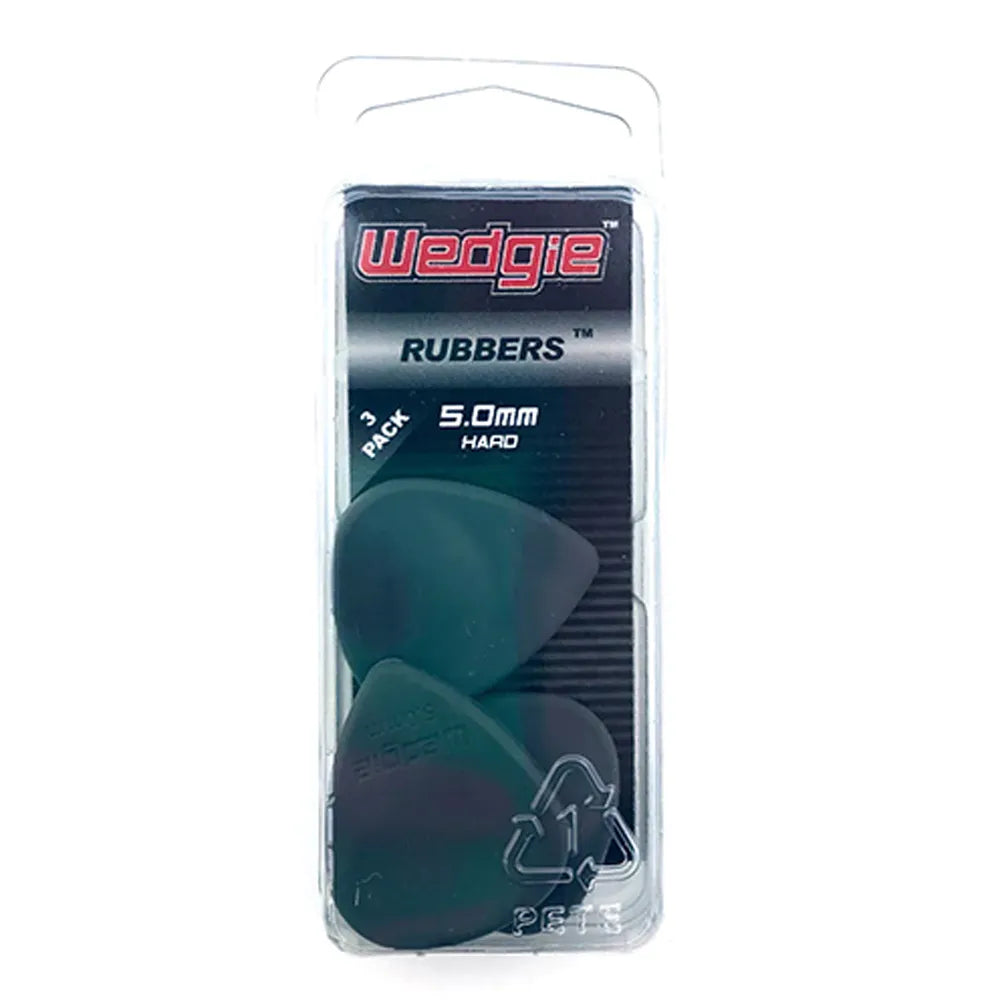 Wedgie Rubber Pick 3-Pack - 5mm Hard Gauge for Guitar & Ukulele