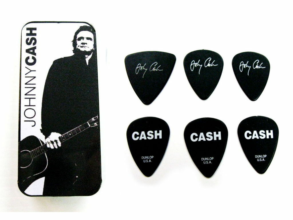 Johnny Cash Pick Tin Dunlop Poly Picks Johnny Cash Personal Pick Replica