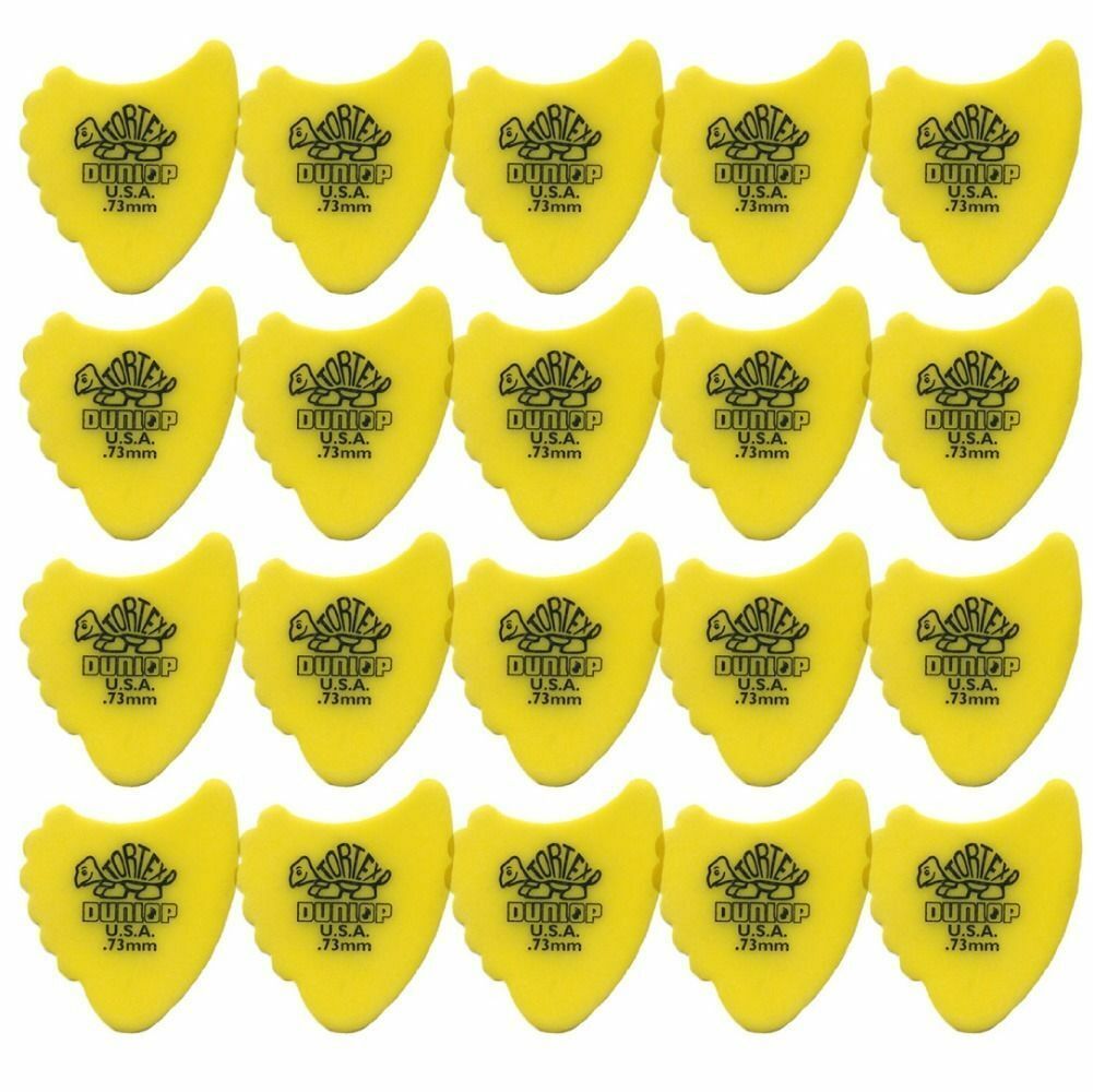 20 x Jim Dunlop Tortex Fins 0.73mm Gauge Guitar Picks 414R Free Shipping