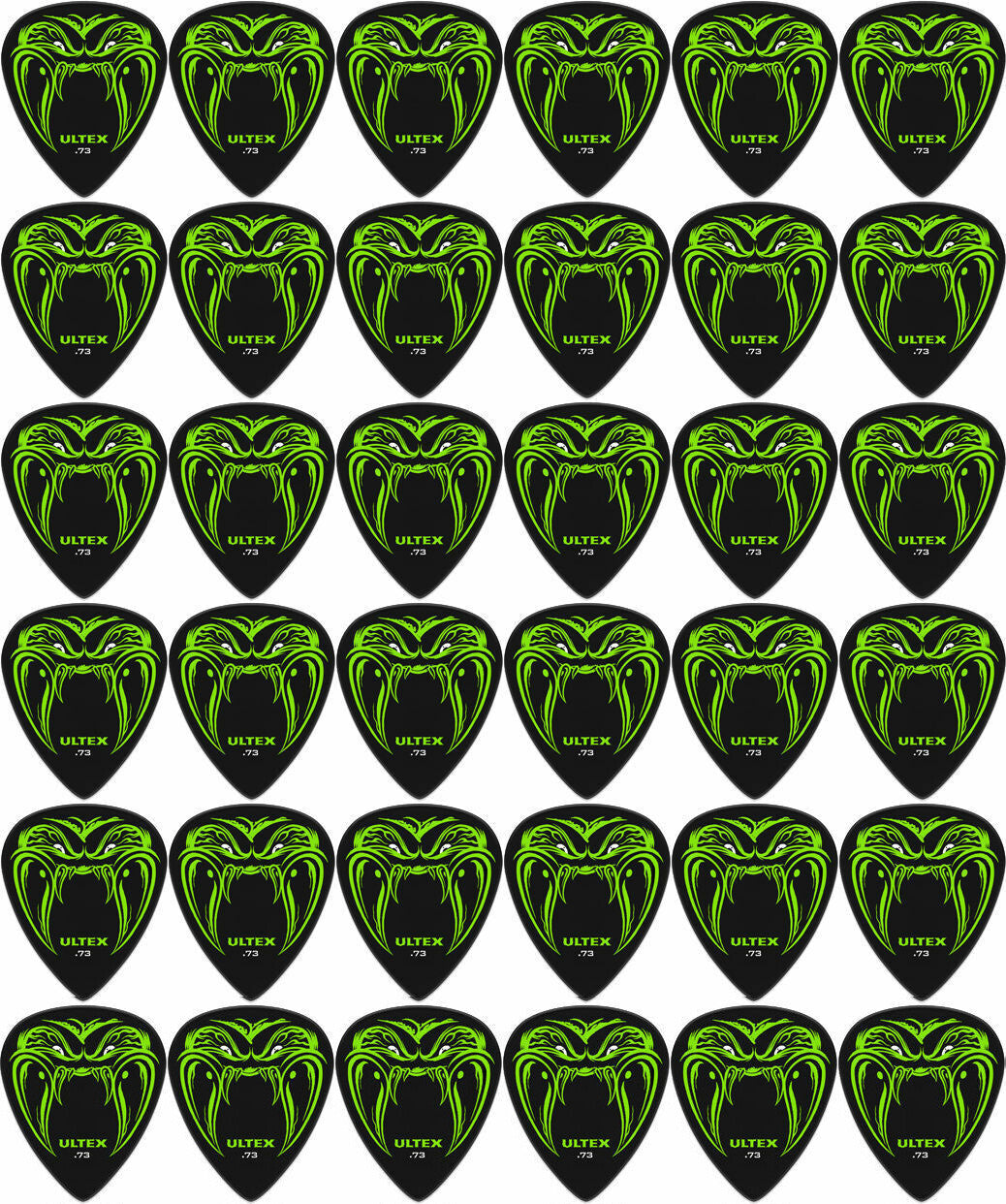 36 x Jim Dunlop JAMES HETFIELD Black Fang 0.73mm Ultex Guitar Picks Metallica