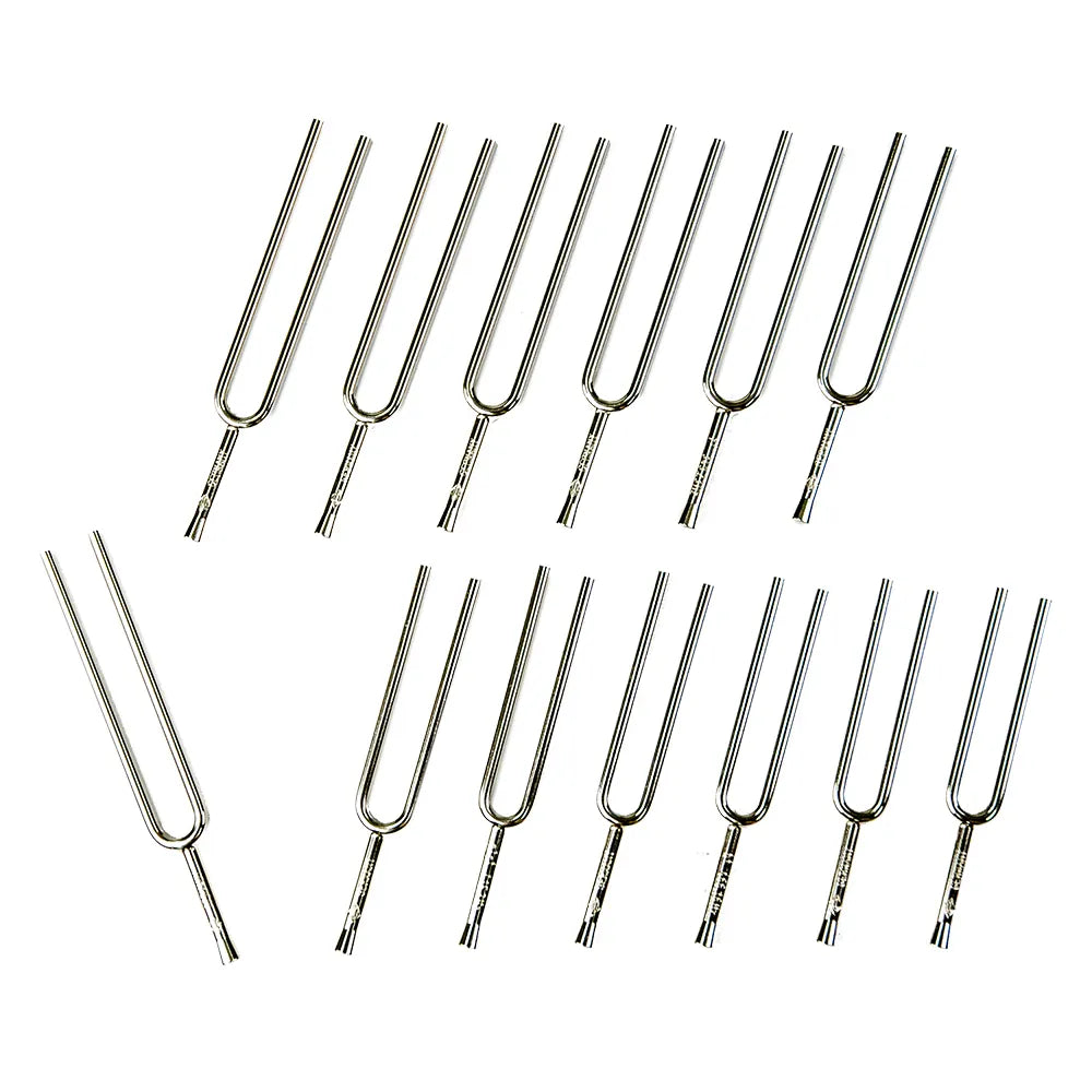 Wittner 13 Chromatic Tuning Fork Set - Key C1-C2, Nickel-Plated, Made in Germany