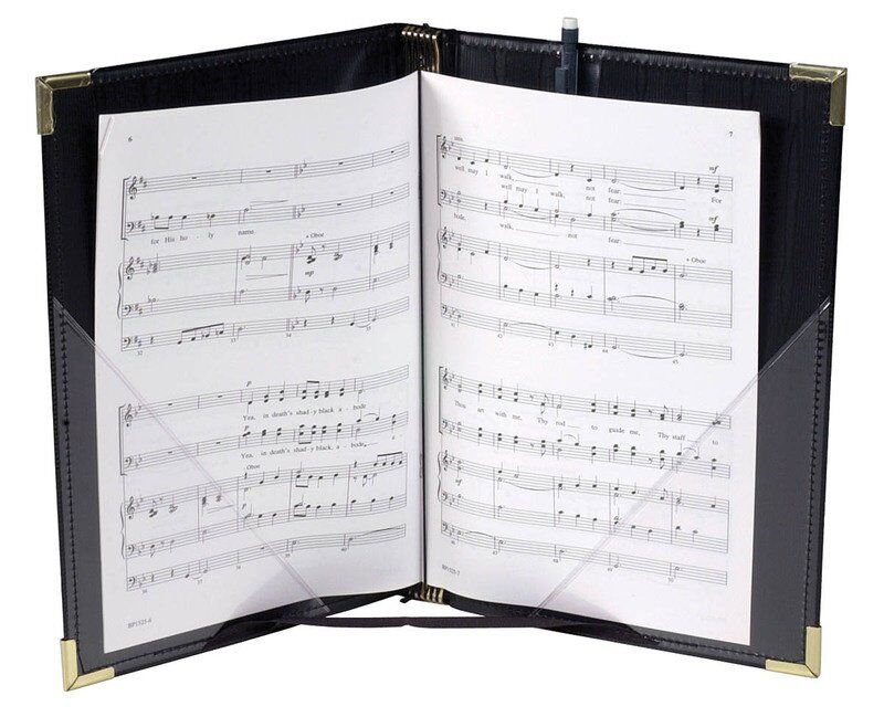 Choral Folder 7.75 x 11 with Elastic Holders, Clear Pocket Strap