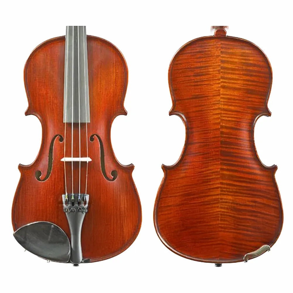 Gliga Vasile Professional Antique Violin 1/8 - Solid Spruce Top, Maple Back, Ebony Fingerboard, Pirastro Obligato Strings, Made in Romania