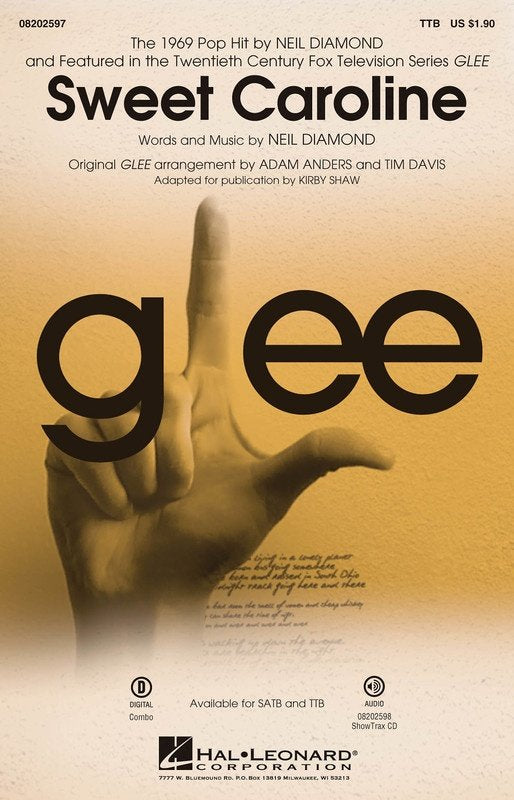 Sweet Caroline (from Glee) — TTB Choral (Hal Leonard, Pop Choral Series)