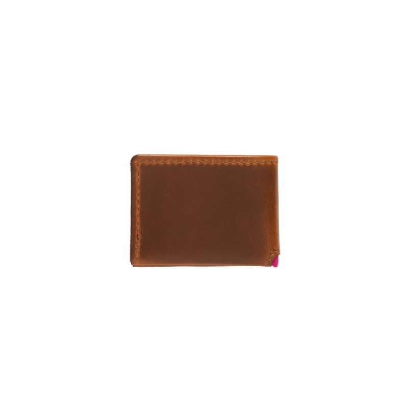 Gibson Lifton Brown Full-Grain Leather Wallet with Pink Plush Interior — view 2