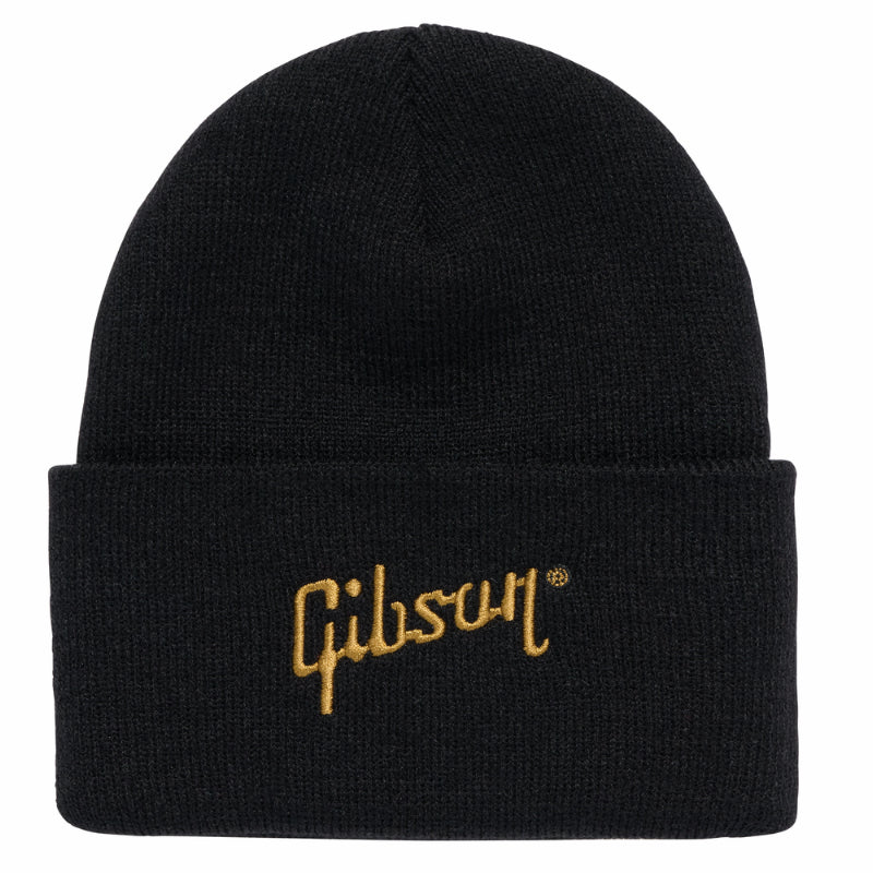 Gibson Kid's Black Cuffed Logo Beanie