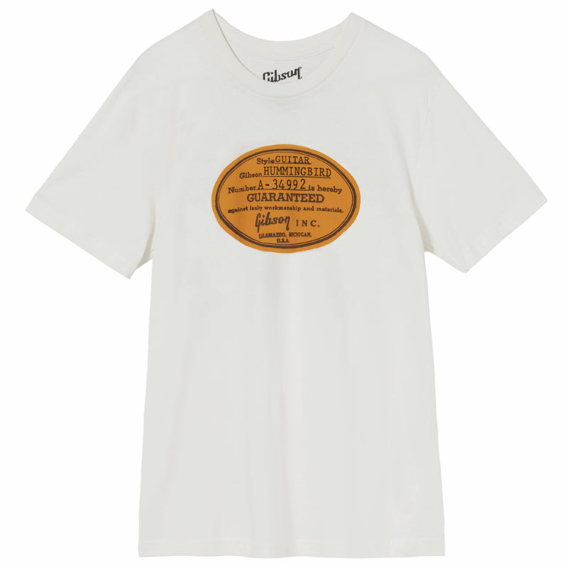 Gibson Acoustic Label Tee Vintage White Size Large
