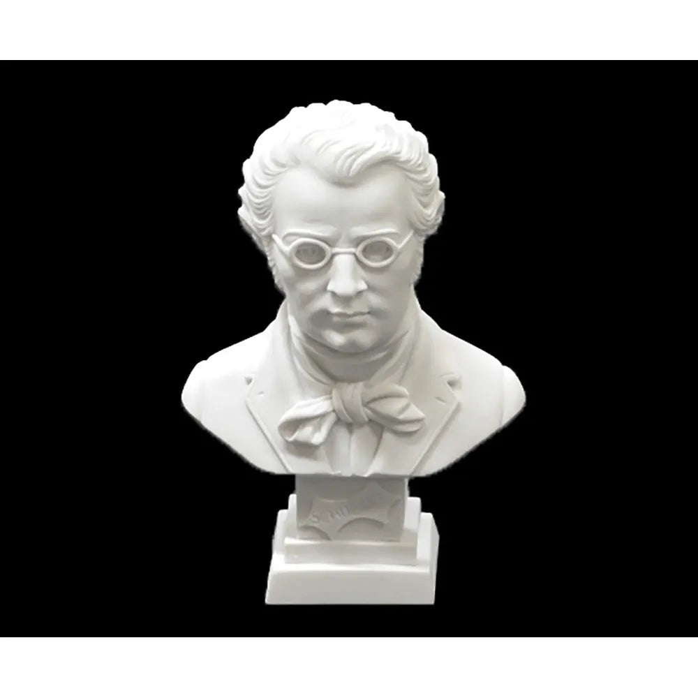 11cm Crushed Marble Schubert Bust by Cav. Arnaldo Giannelli