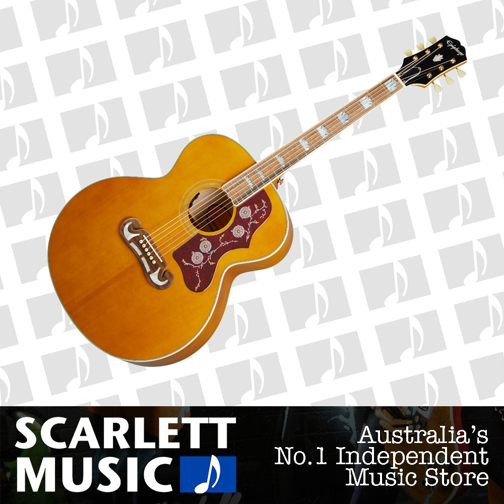 Epiphone J-200 Aged Antique Natural Acoustic Guitar — view 2