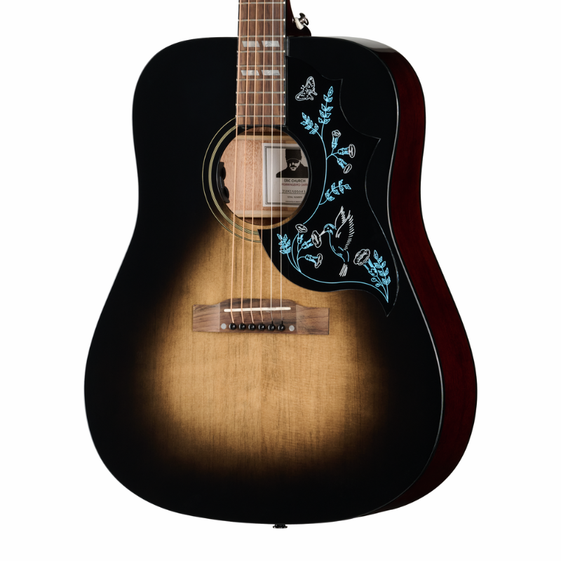 Epiphone Eric Church Hummingbird Dark Acoustic Guitar Cobra Burst — view 6