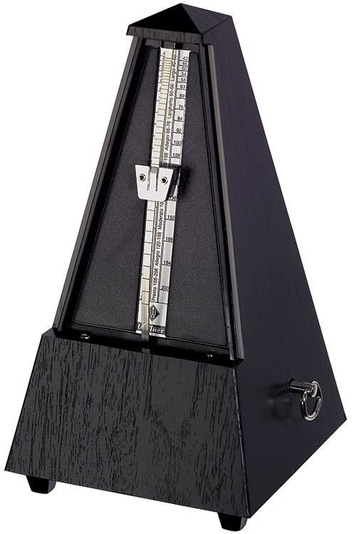 Wittner 855 Series Mechanical Metronome with Bell, Black Grain Finish, Made in Germany — view 2