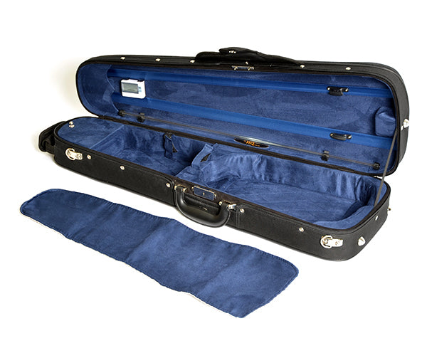 HQ Shaped Violin Case- Wood Shell Blk/Blue