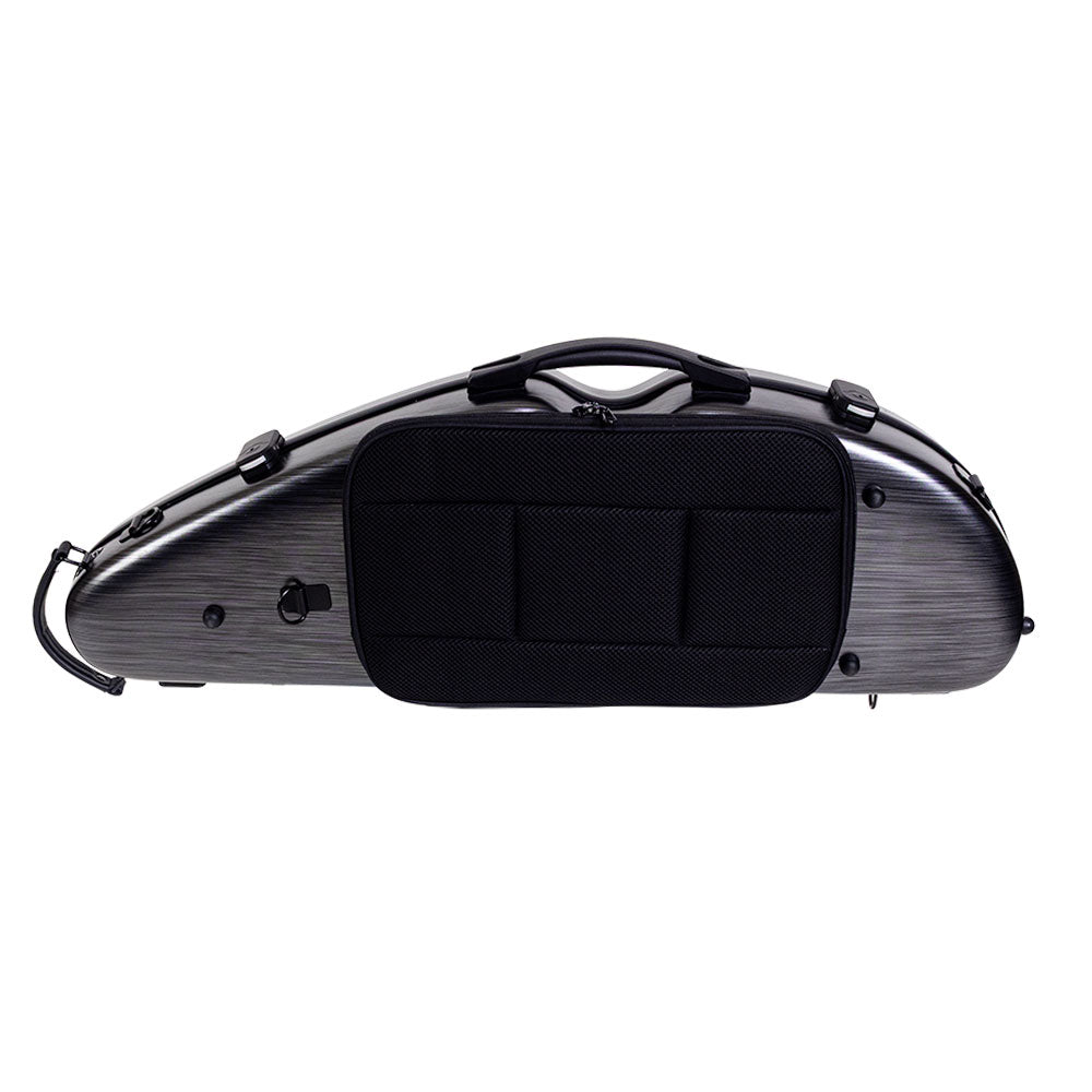 NOUVEAU PC Half Moon Violin Case Silver Black 4/4-1/2 with blanket accessory pouch and bow holders — view 5