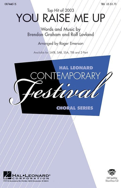You Raise Me Up — TBB Choral (Hal Leonard)