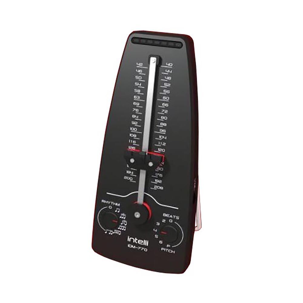 INTELLI Digital Metronome IDM-770 with Micro-USB Power, 42 Rhythms, Stereo Sound, Volume Control, 3x AAA Batteries Included