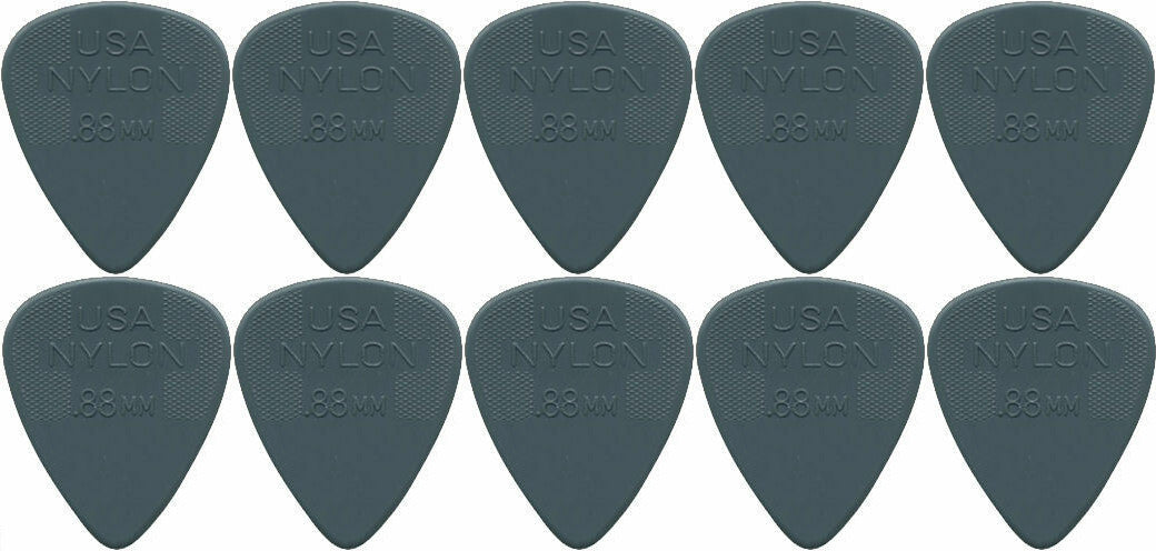 10 x Dunlop Nylon Standard "Greys" .88MM Gauge Guitar Picks