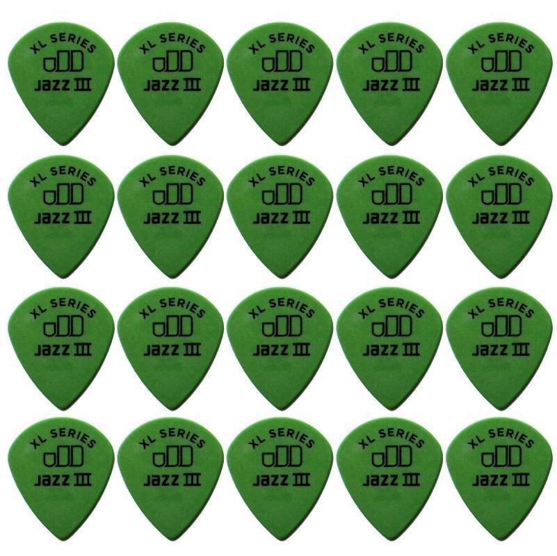 20 x Jim Dunlop Tortex Jazz 3 XL Green .88mm Guitar Picks III Free Post
