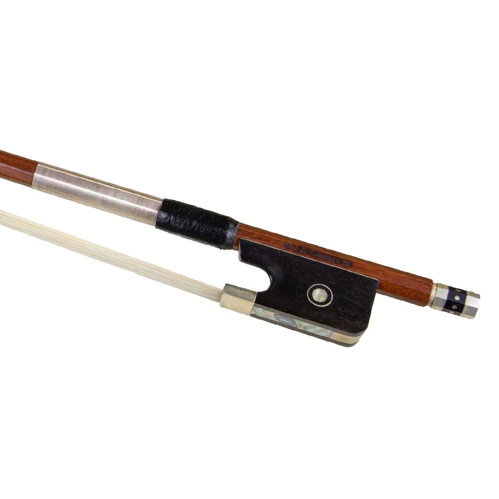 Sandner Pernambuco Round Viola Bow - Sterling Silver, Ebony Frog, Full Mounted, Made in Germany
