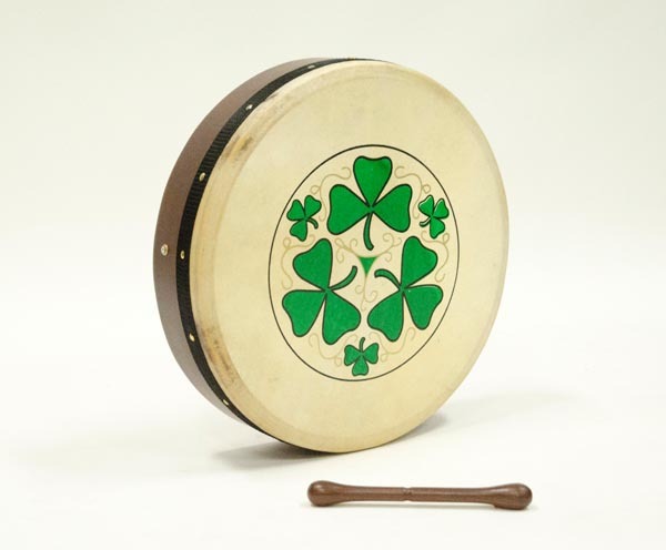Bodhran-Tunable (40cm) 16in R/W Shamrock