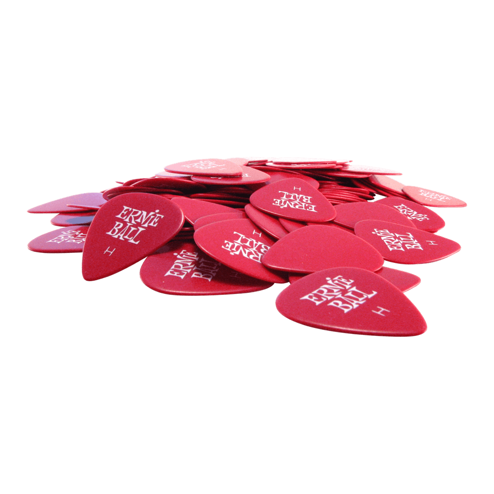 Ernie Ball Heavy Red Cellulose Picks, bag of 144