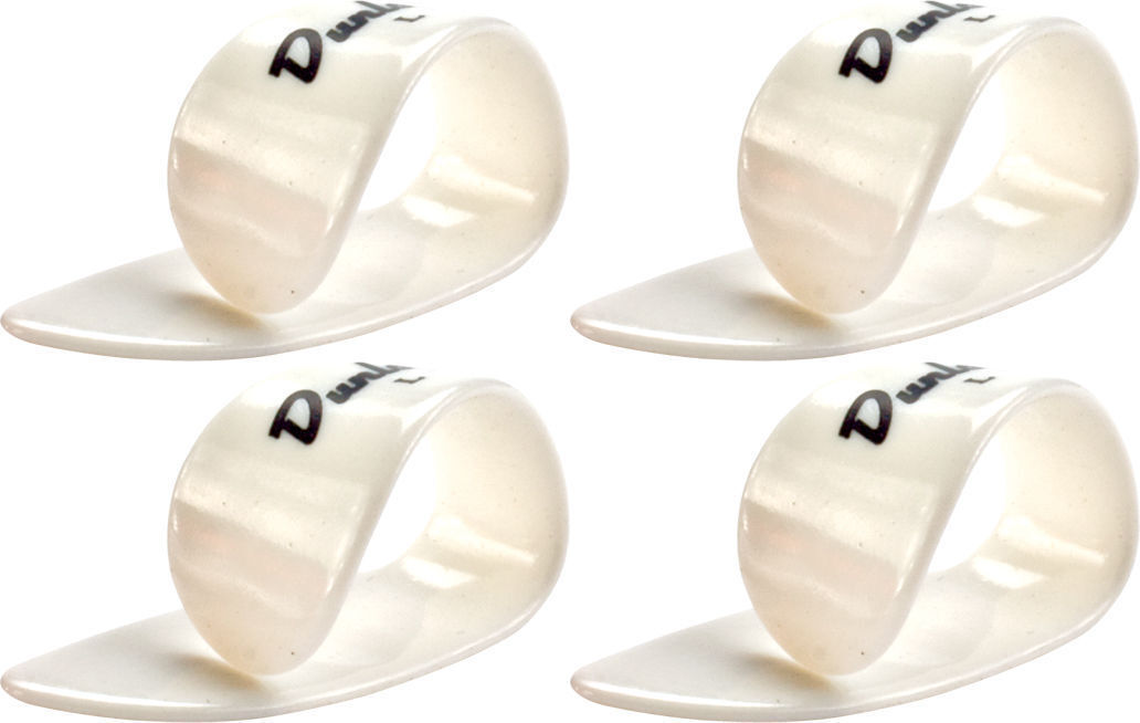 4 x Jim Dunlop White Plastic Small Gauge Thumbpicks 9001R Picks Guitar