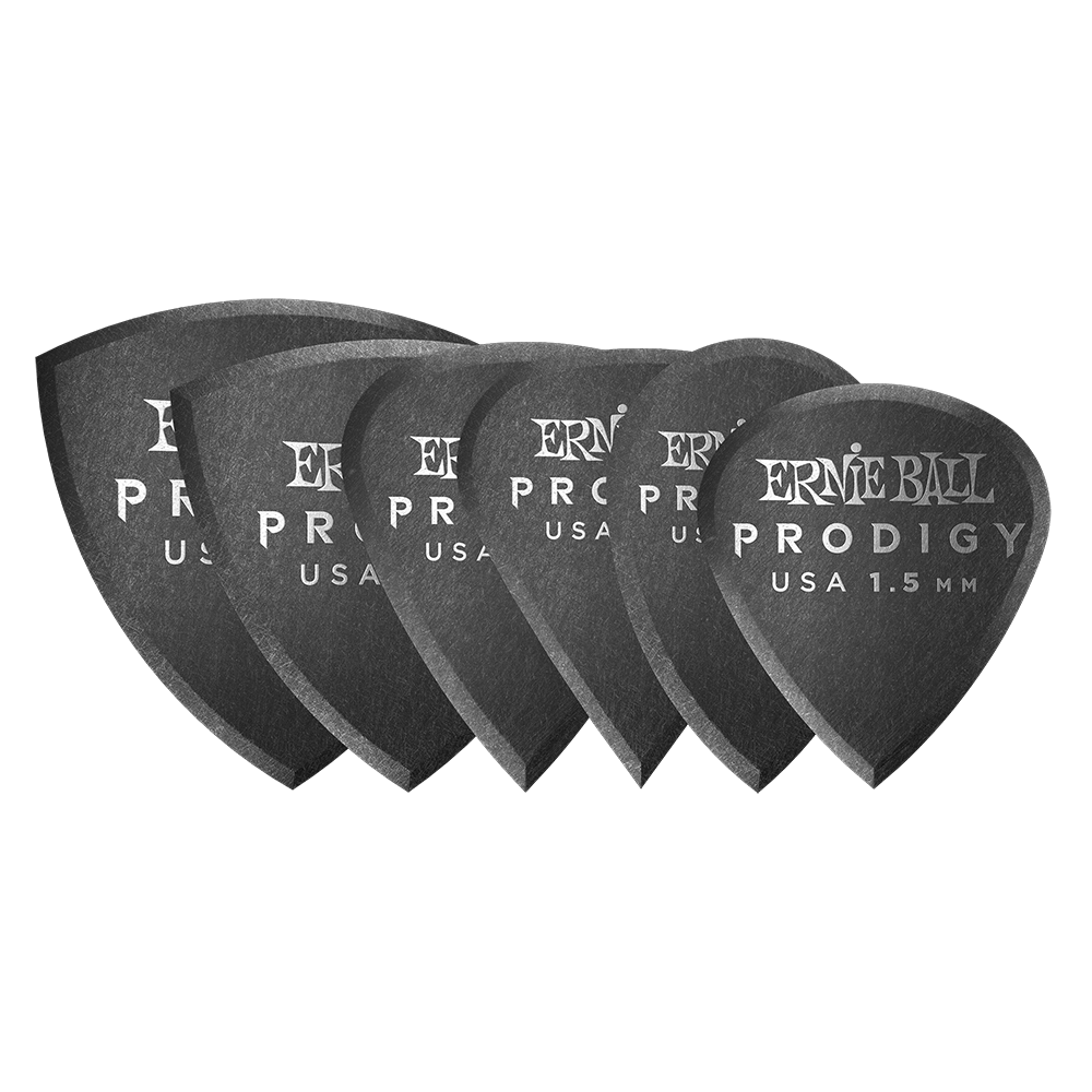 Ernie Ball 1.5 mm Multipack Prodigy Picks 6 Pack, Black