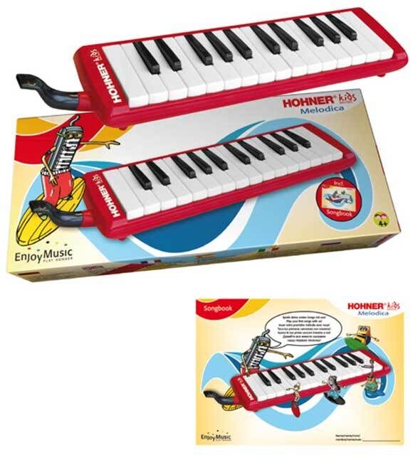 Hohner 26-Key Melodica for Kids in Red with Mouthpiece, Tube, and Songbook — view 3