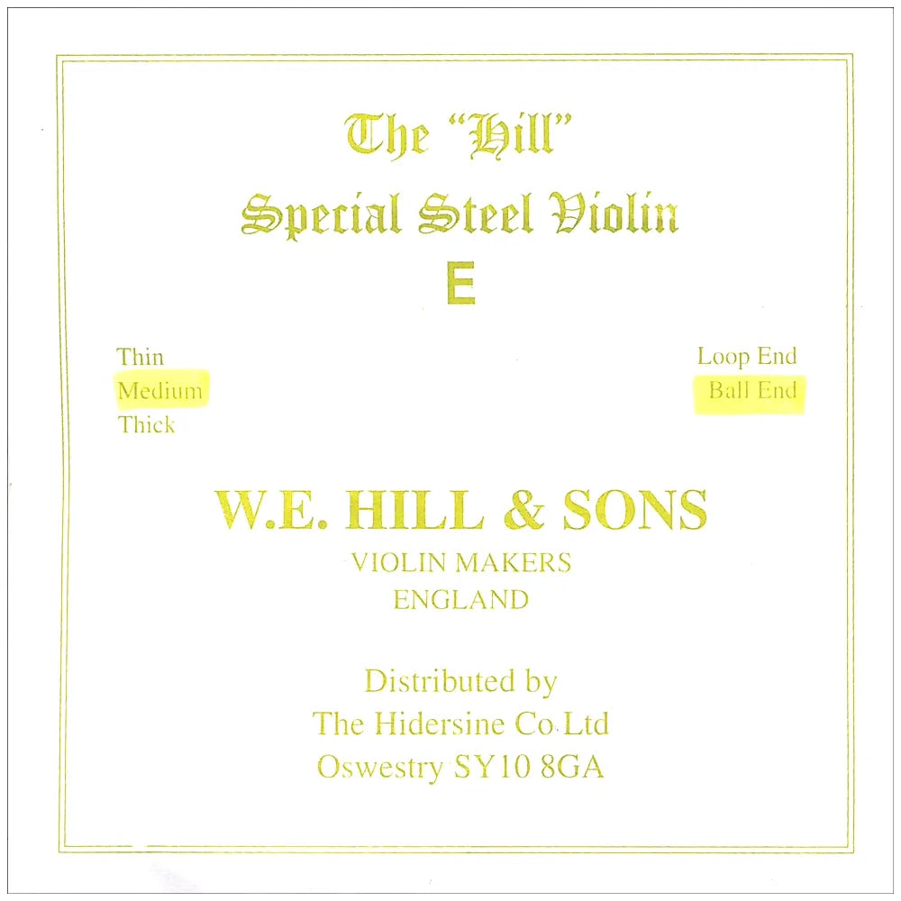 W.E. Hill & Sons The Hill Special Steel Medium Ball End Violin E String