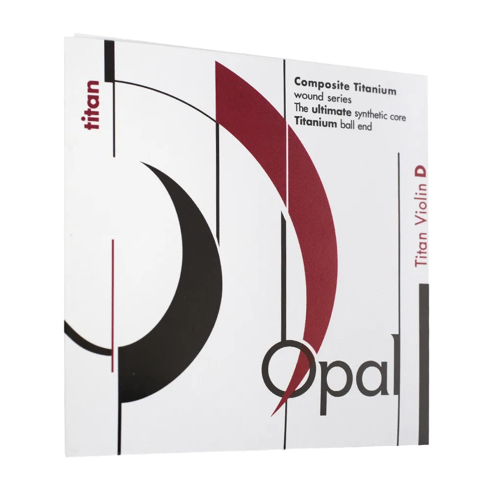 OPAL Titan Violin Strings D - Nylon/Copper-Silver, 4.6kg Tension, Gold & Red Tailpiece, White & Green Peg