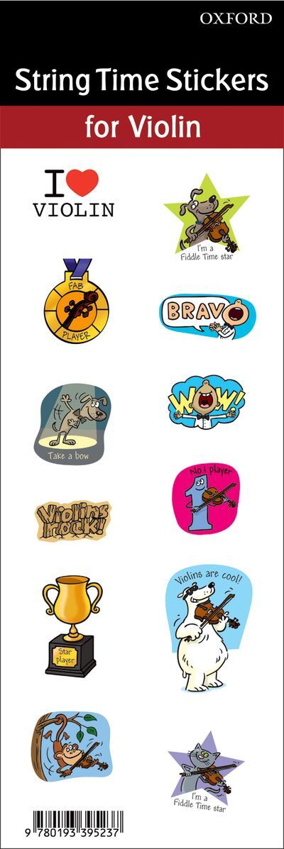 Fiddle Time Instrument-Specific Stickers - Pack of 6 Sheets for Teachers