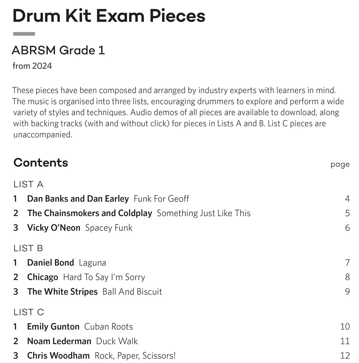ABRSM Drum Kit Exam Pieces 2024 Grade 1 — view 2