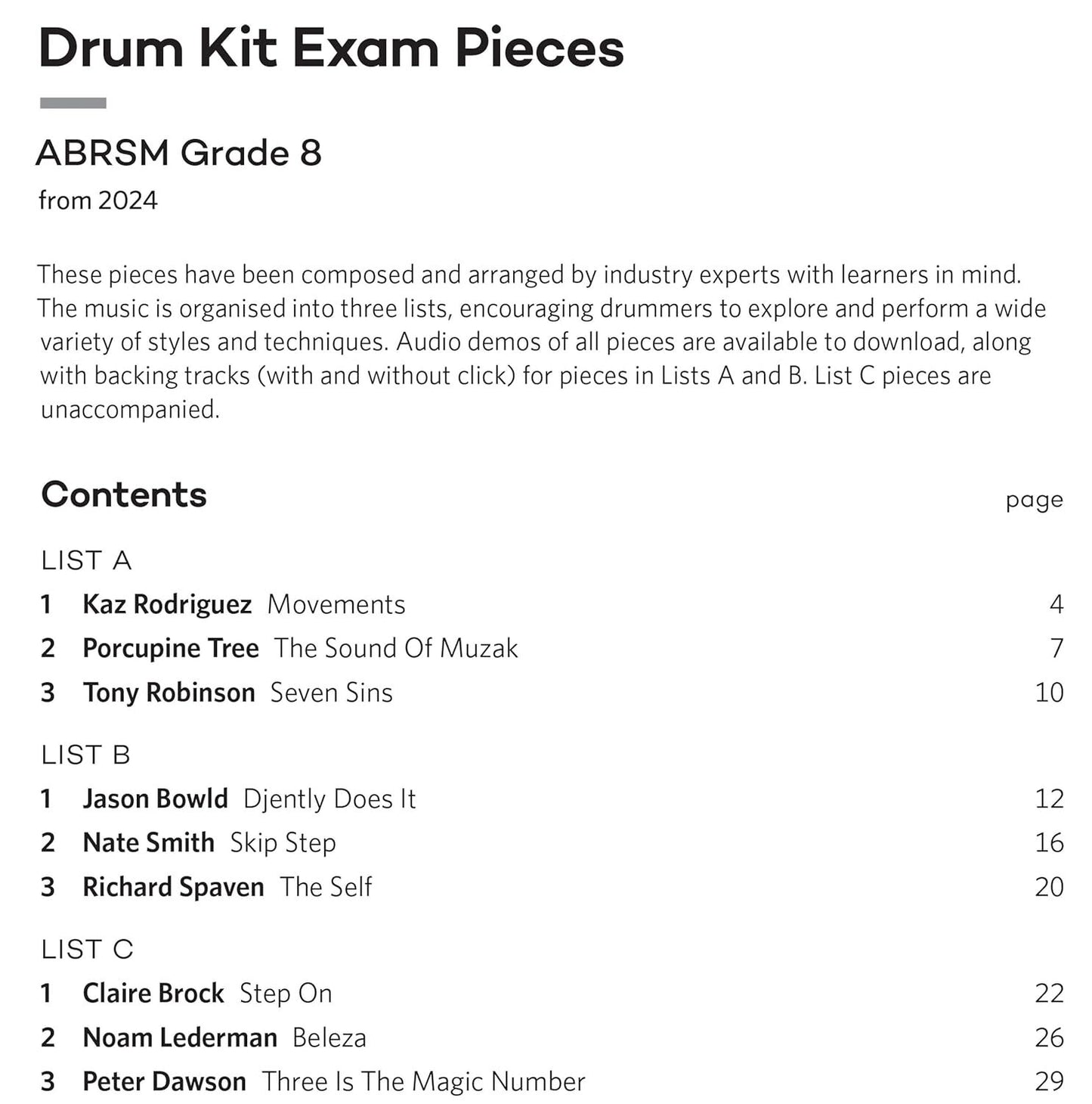ABRSM Grade 8 Drum Kit Exam Pieces 2024 — view 2