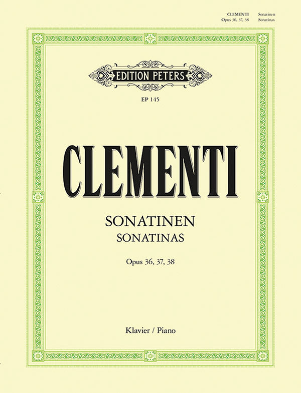 Clementi Sonatinas Op36/1-6 Op37/1-3 Op38 1-3 Piano Solo Peters EP145