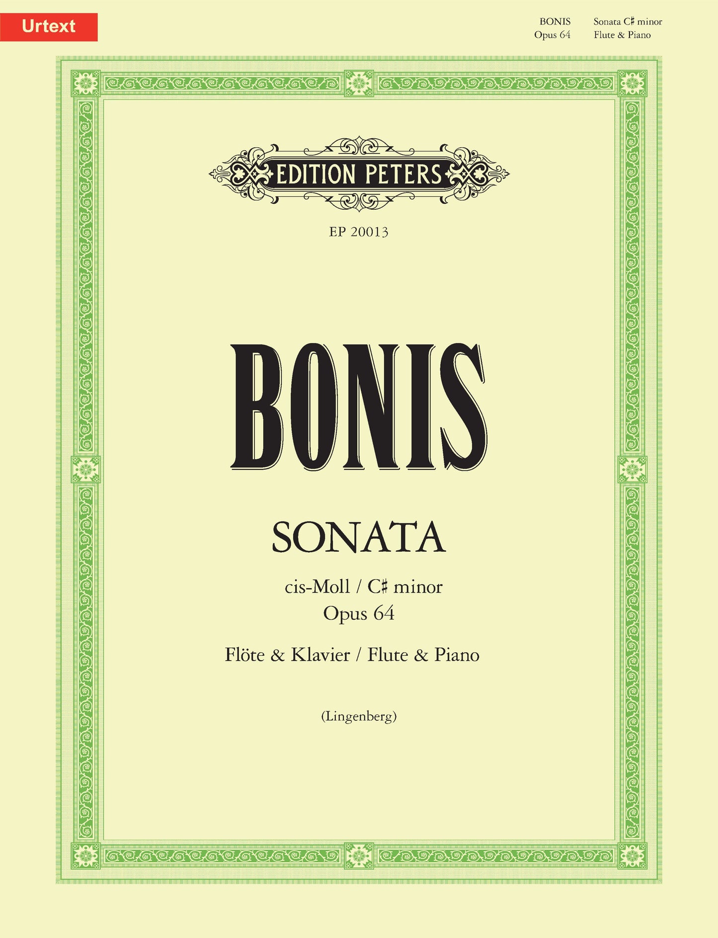 Bonis - Sonata in C Sharp Minor Op. 64 for Flute and Piano