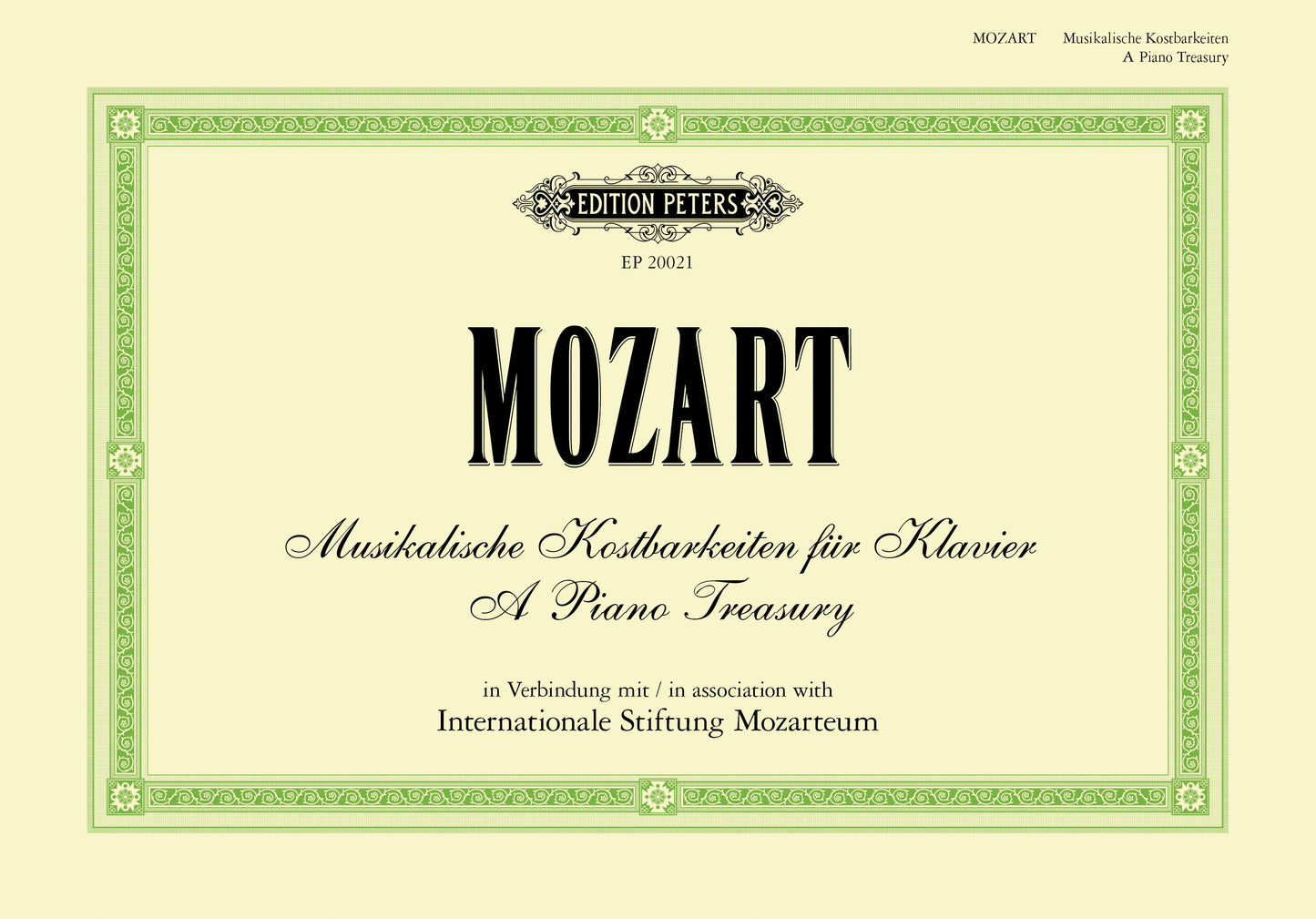 Mozart: A Piano Treasury for Solo Piano, 48 Pages, Edition Peters