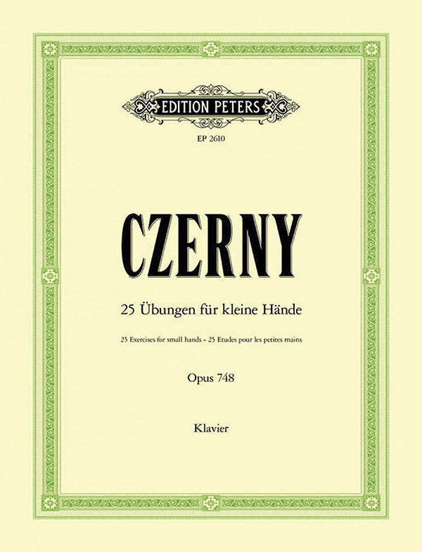 Czerny 25 Exercises for Small Hands Op. 748 Piano Solo Peters EP2610