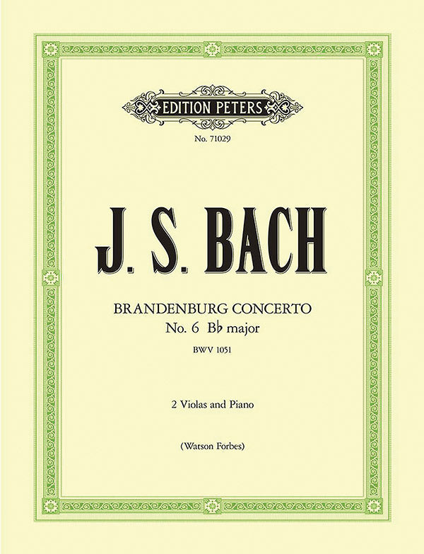 Bach J S Brandenburg Concerto No. 6 Viola Duet Piano Accompaniment Peters EP71029