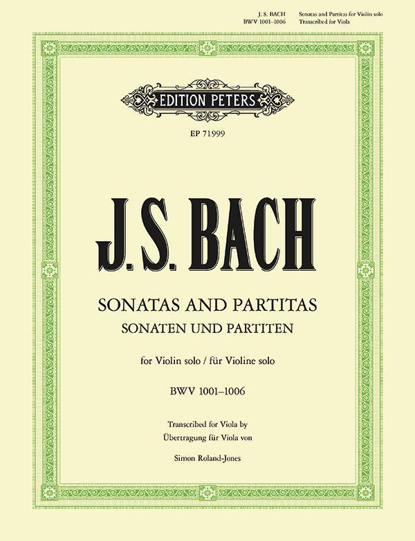 Bach J S - Sonatas & Partitas BWV 1001-1006 for Viola Solo - Peters EP71999