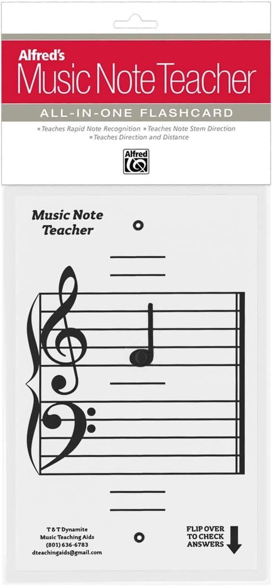 Alfred's Music Note Teacher All-in-One Flash Card - Double-Sided Educational Resource
