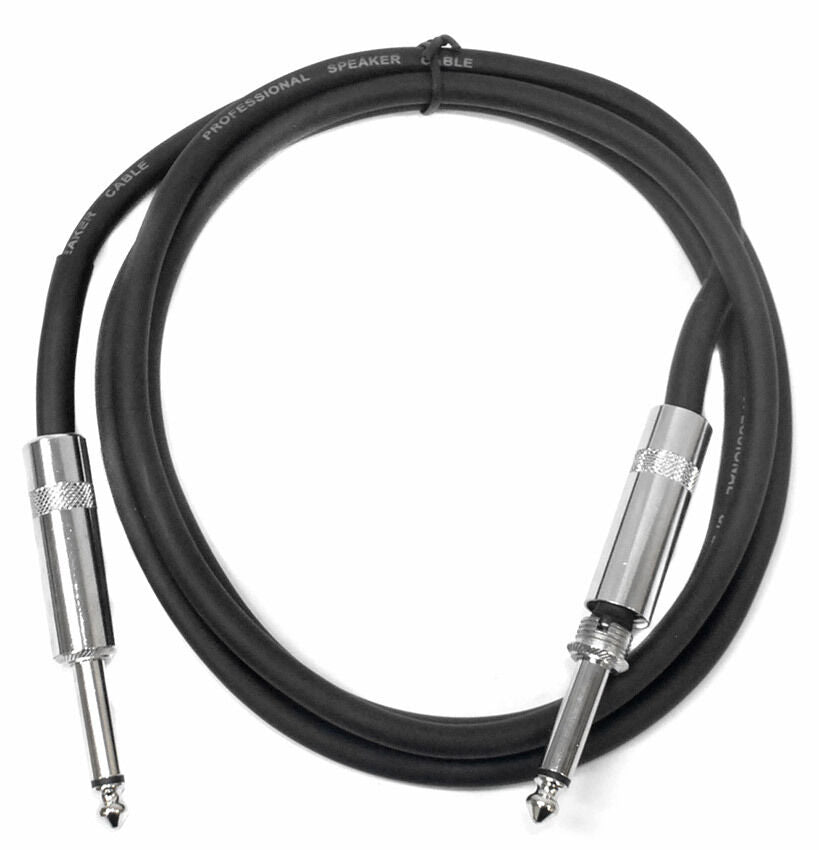 Leem 5ft Deluxe Speaker Cable 1/4" Straight TS to 1/4" Straight TS, 16 AWG, Pure Copper, Nickel-Plated Plugs — view 2