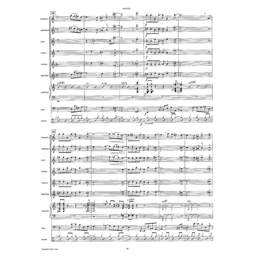 Saxology Gaviota Jazz Ensemble Sheet Music — view 3